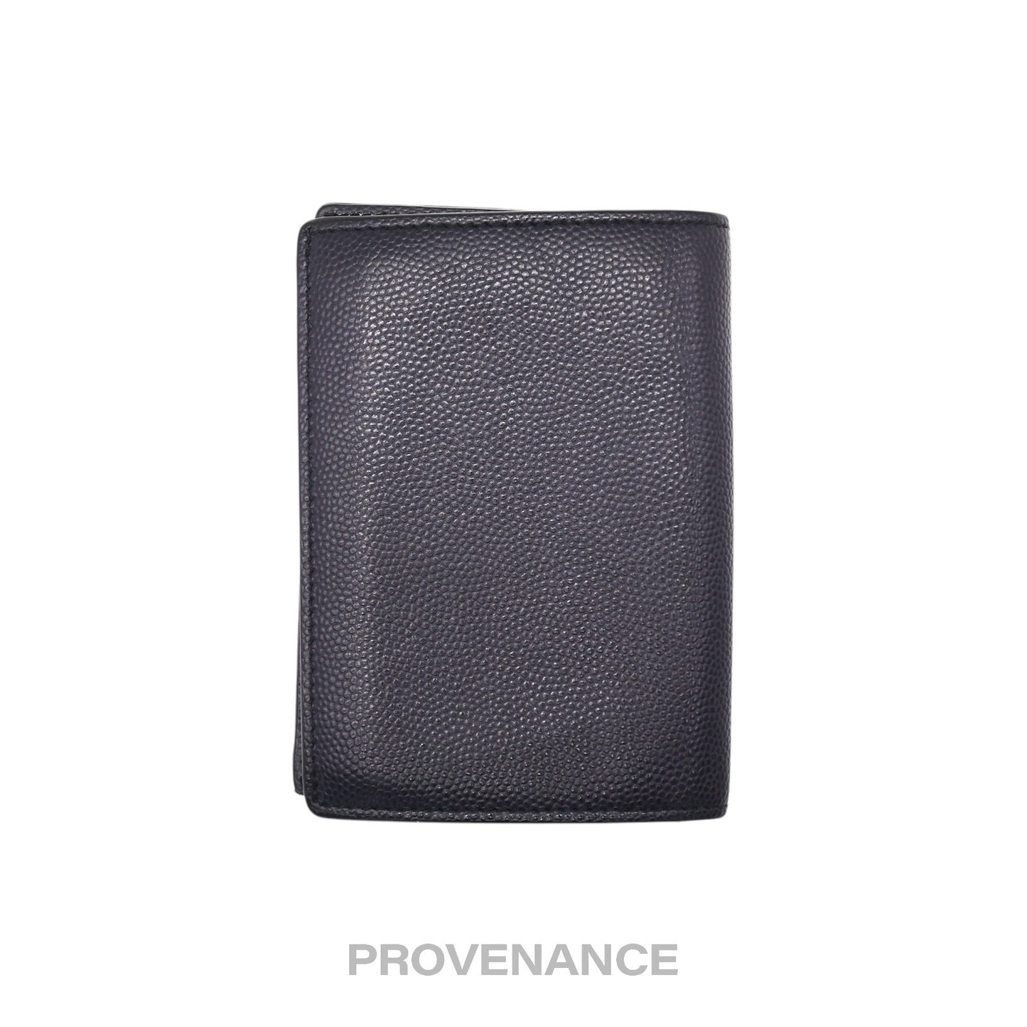 🔴 Saint Laurent Paris SLP Pocket Card Wallet - Navy Leather