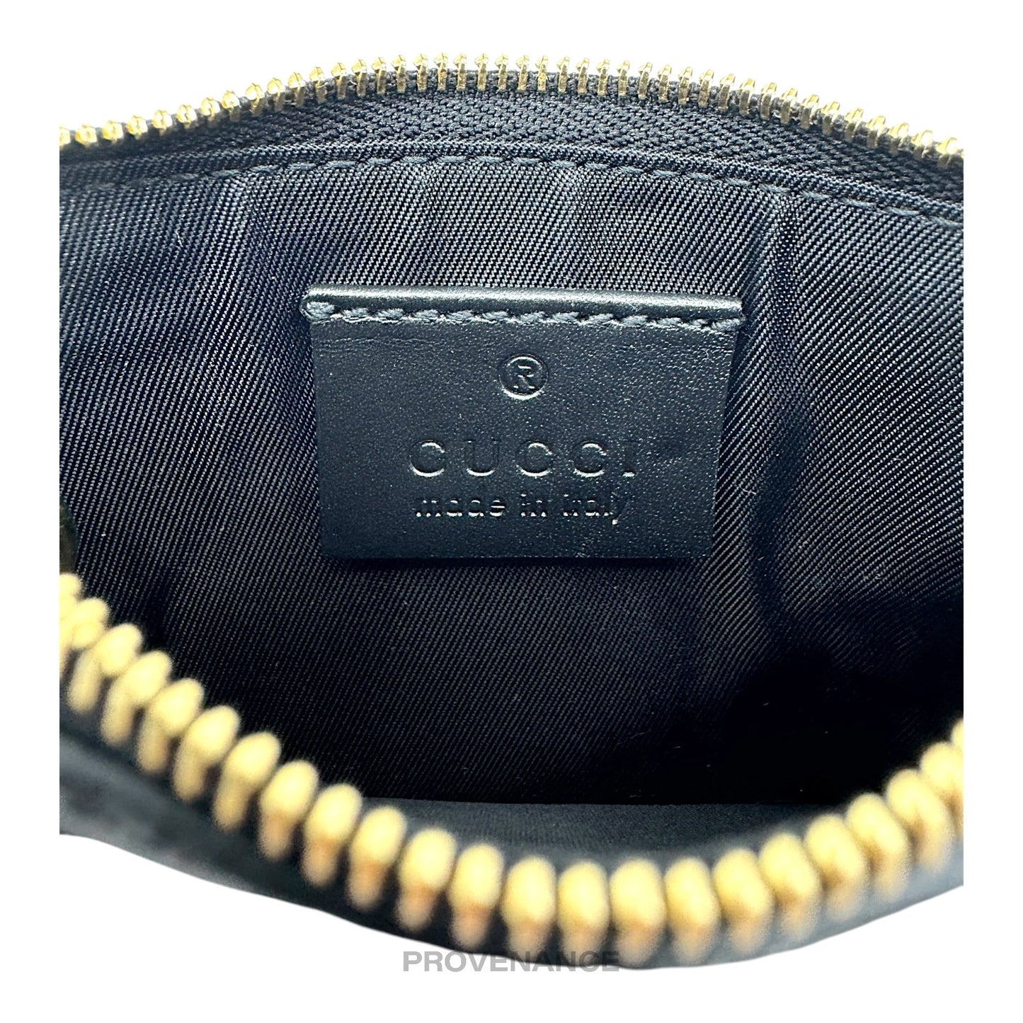 🔴 Gucci Key Pouch Cles - Black GG Guccissima Leather