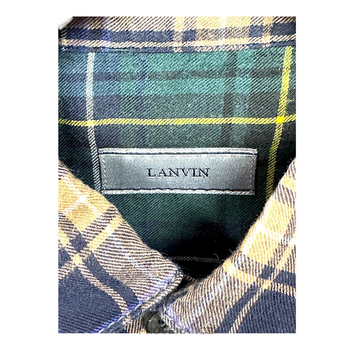 🔴 Lanvin Patchwork Flannel Shirt - Multicolor Plaid 37 14.5