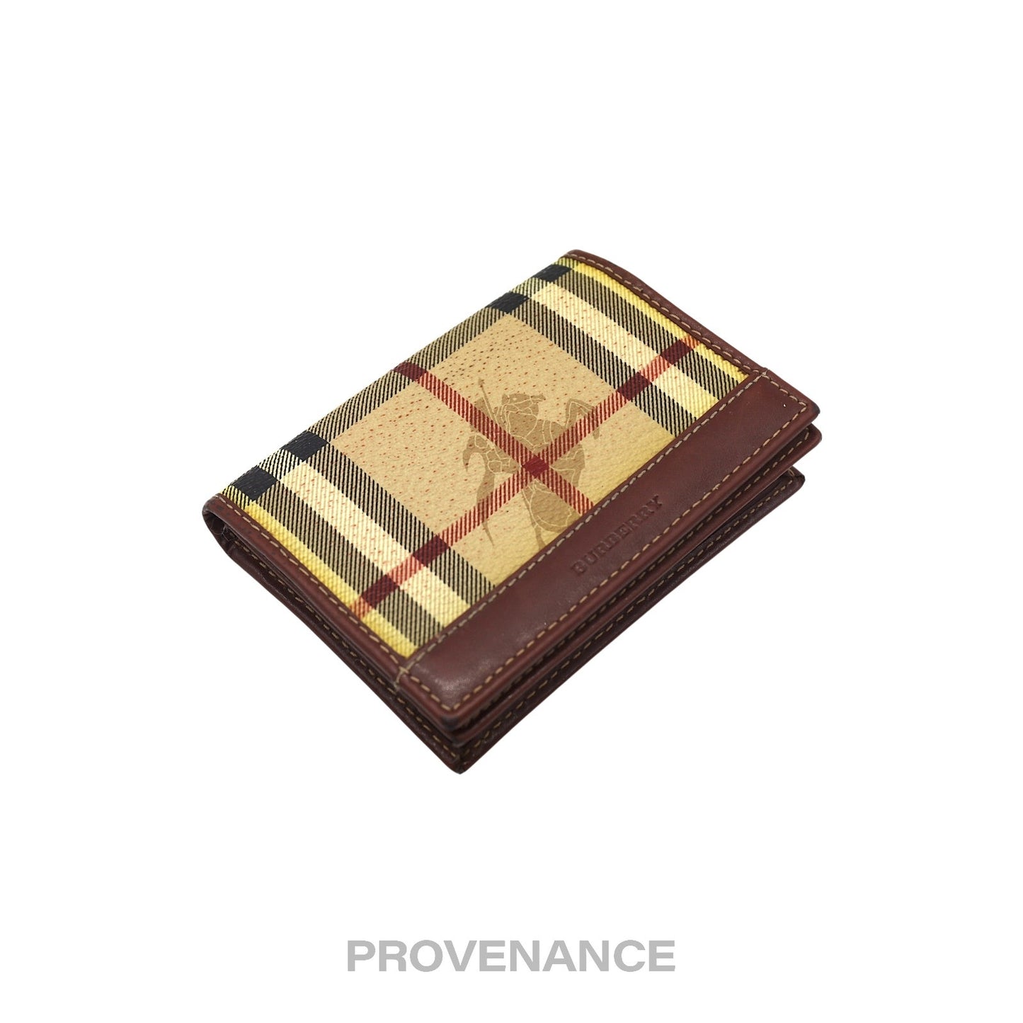 🔴 Burberry Pocket Organizer Wallet - Haymarket Check Brown