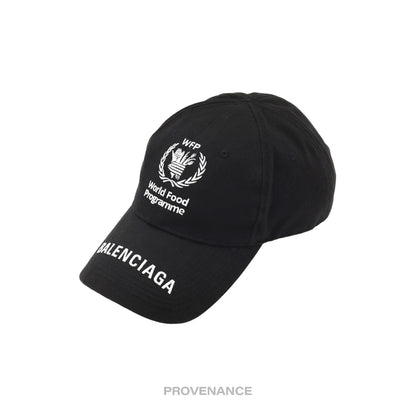 🔴 Balenciaga WFP Embroidered Logo Cap - Black White