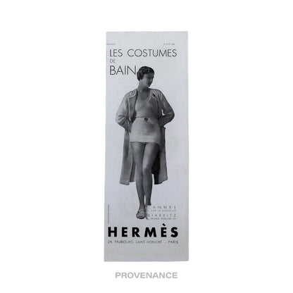 🔴 Hermes Antique Vintage Newsprint Ad - COSTUMES DE BAIN