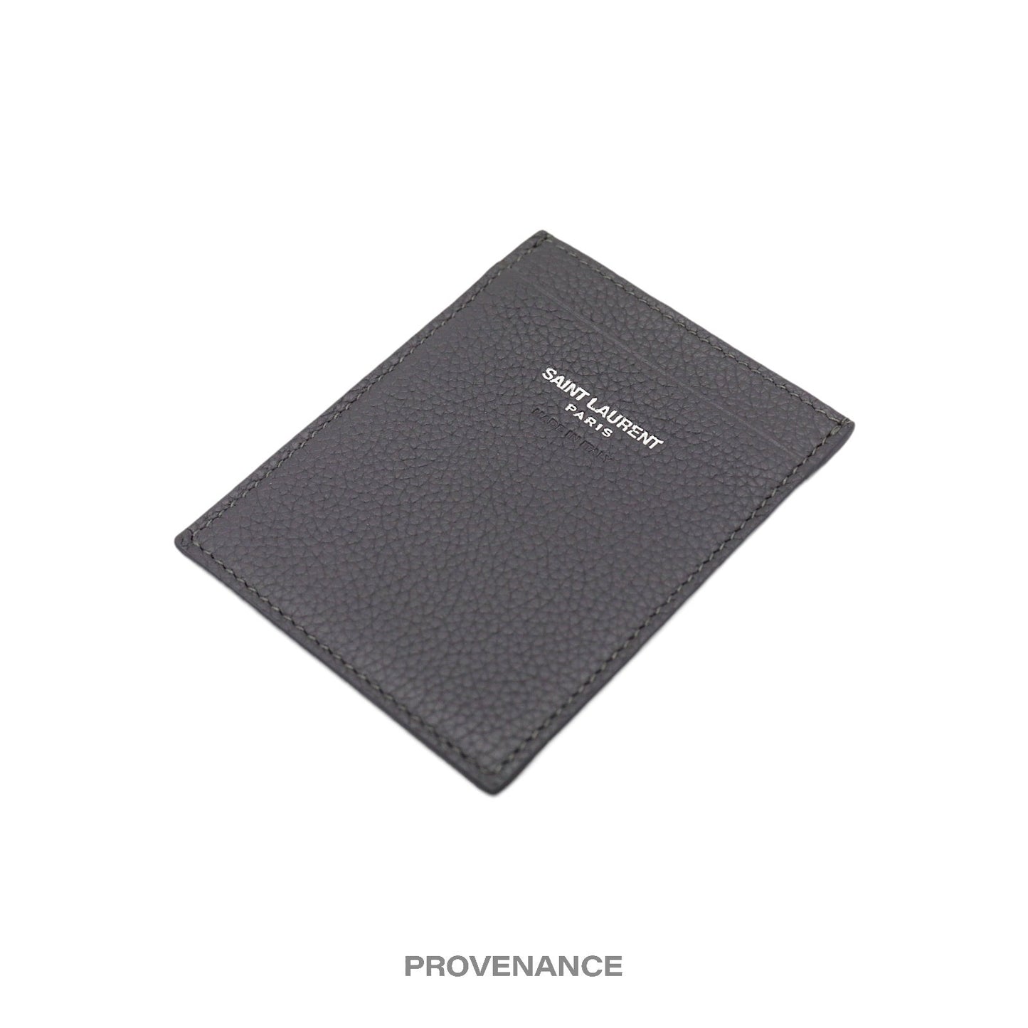 🔴 Saint Laurent Paris SLP Card Wallet - Charcoal Grey