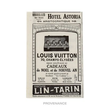 🔴 Louis Vuitton Antique Vintage Newsprint Ad - HOTEL ASTORIA