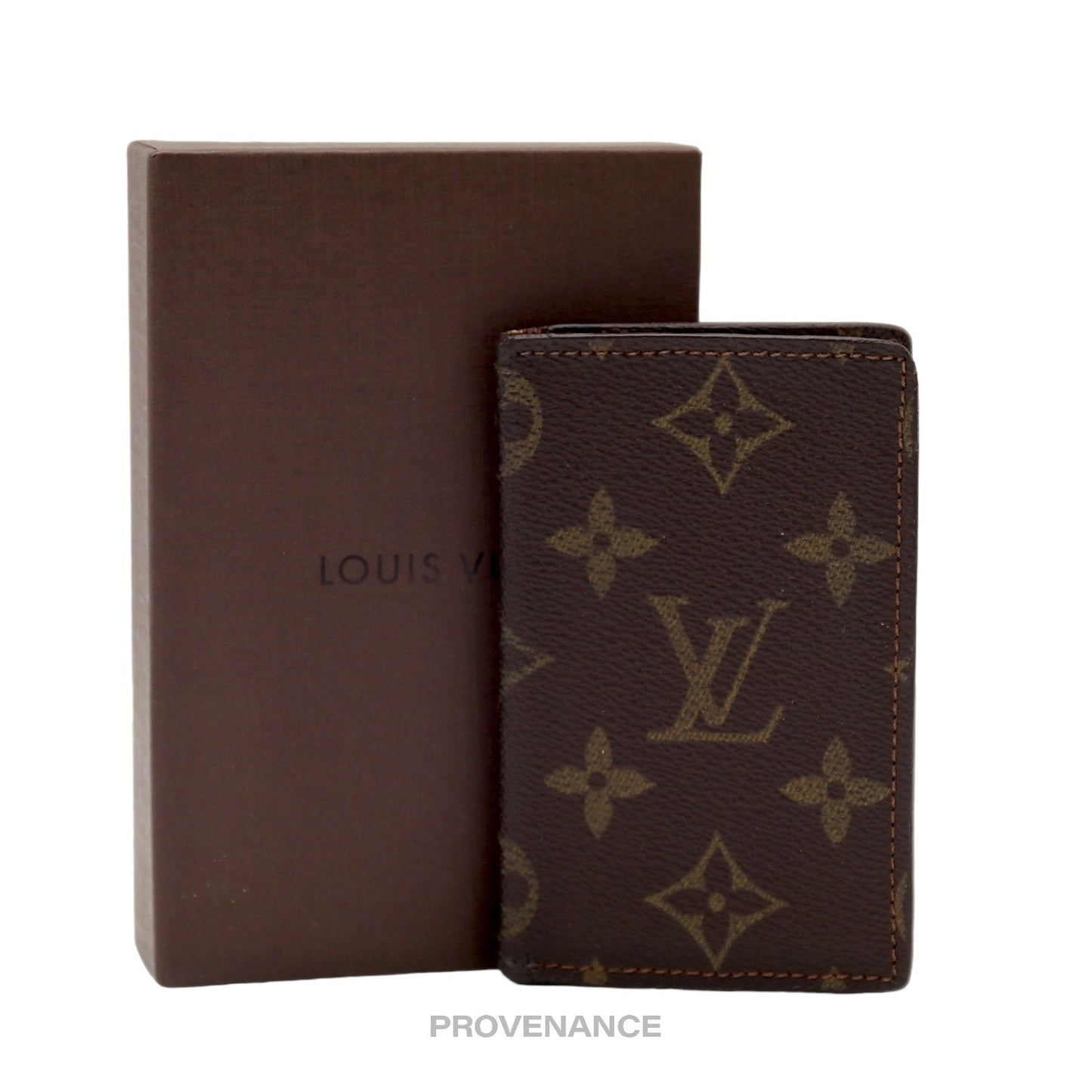 🔴 Louis Vuitton Pocket Organizer Card Wallet - Monogram Small "f"