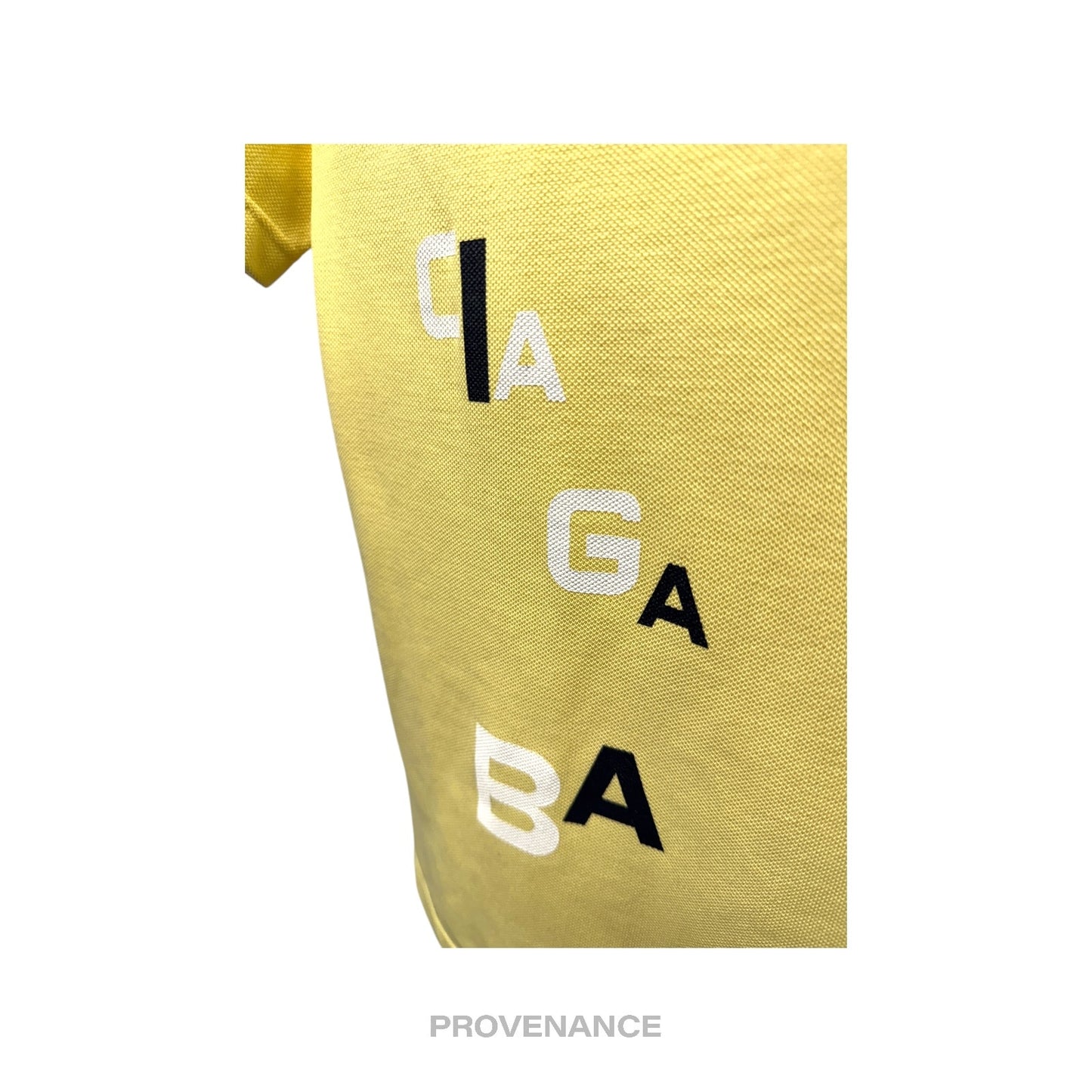 🔴 Balenciaga Letter Spellout Polo Shirt - Yellow Pique