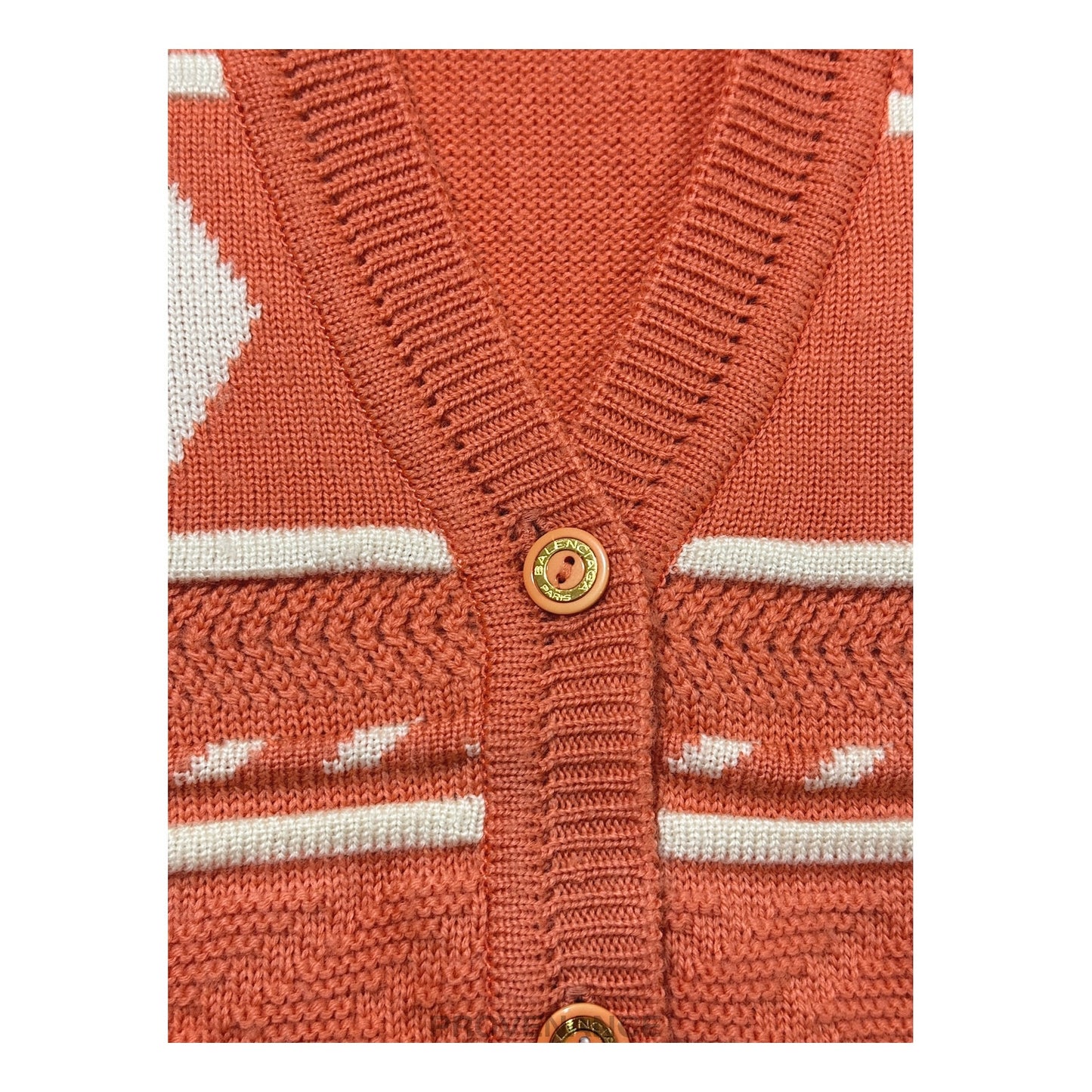 🔴 Balenciaga BB Logo Wool Sweater Vest - Orange/White L