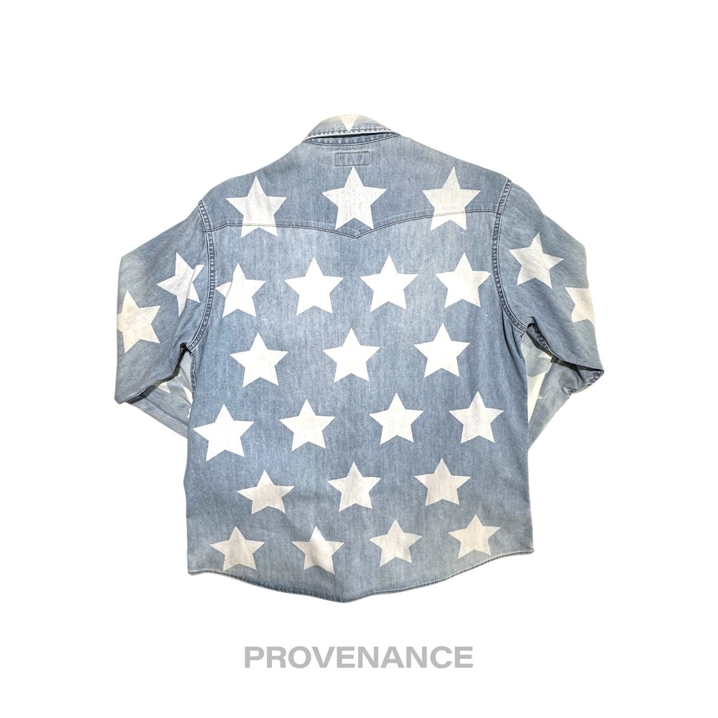 🔴 Saint Laurent Paris SLP Western Denim Shirt - Stars S