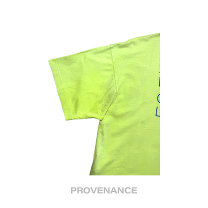 🔴 Balenciaga WFP Logo T-Shirt - Neon Yellow Blue XS