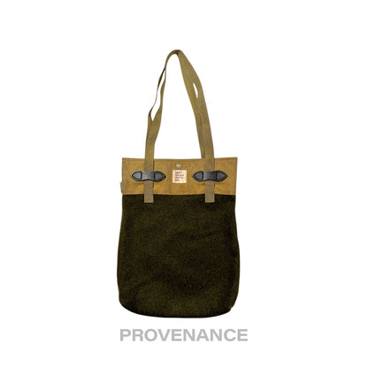 🔴 Filson Tin Cloth & Mackinaw Wool Tote Bag Tan Olive