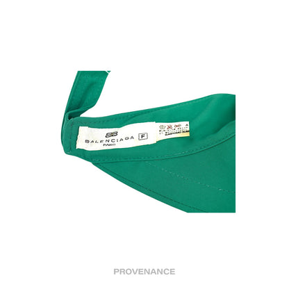 🔴 Balenciaga BB Logo Embroidered Visor - Green Vintage NOS