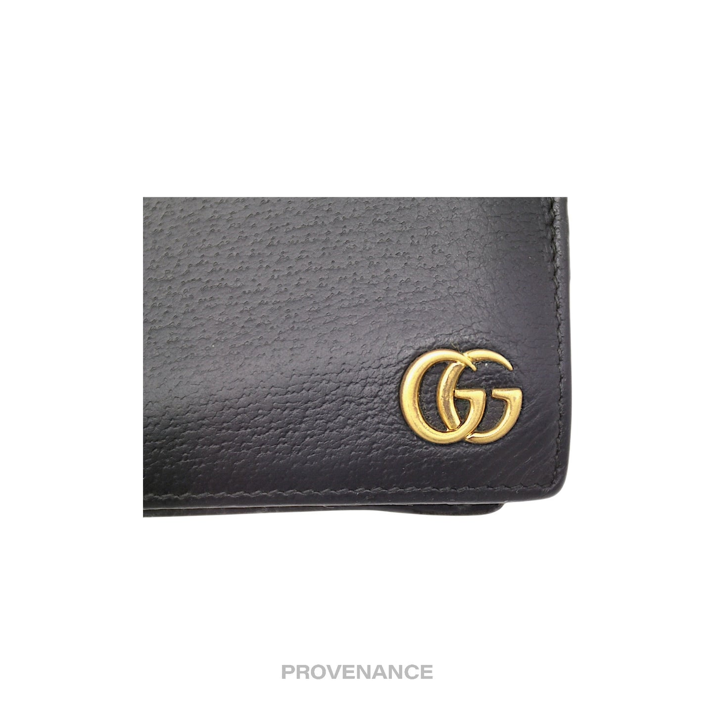 🔴 Gucci GG Marmont Bifold Wallet - Black Leather