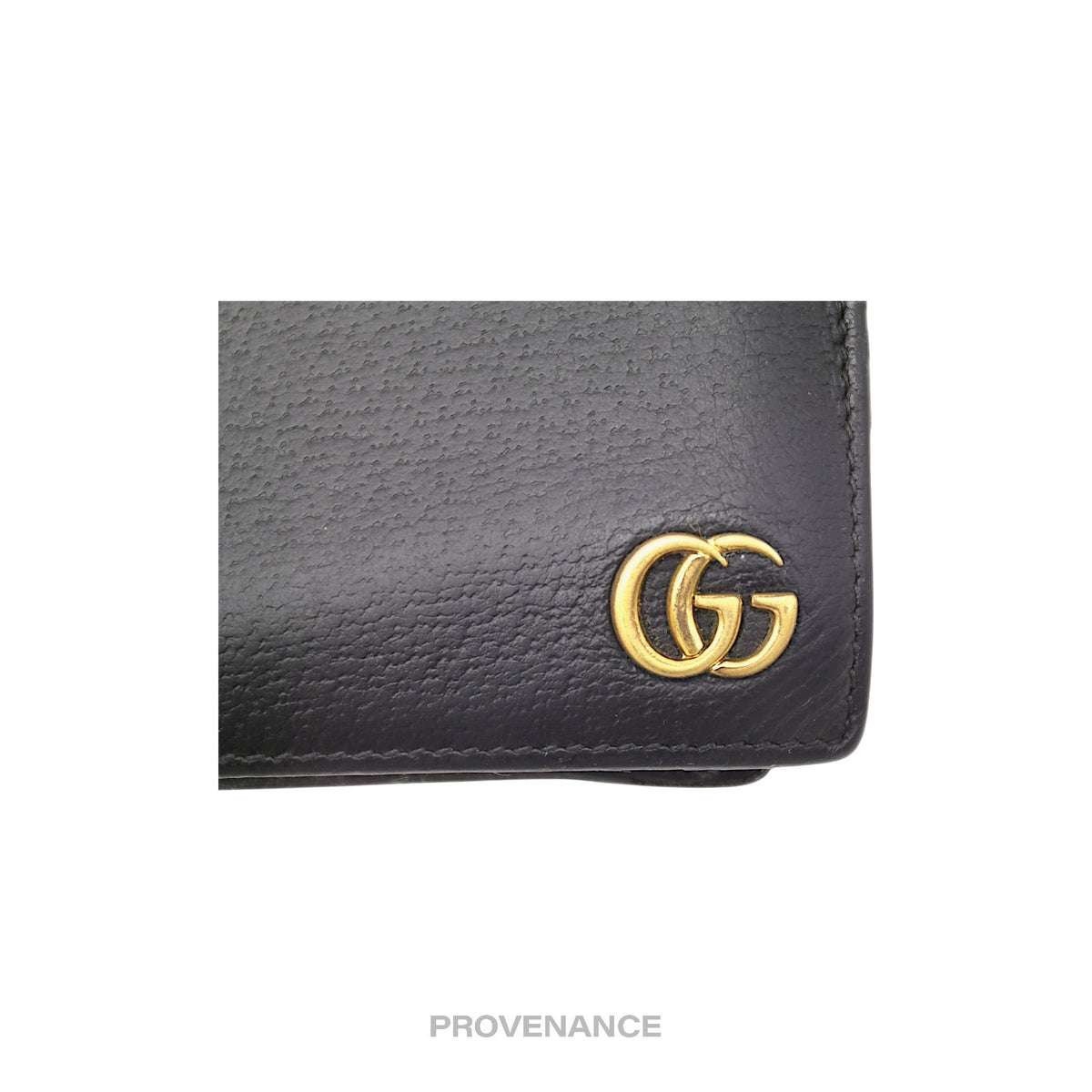 🔴 Gucci GG Marmont Bifold Wallet - Black Leather