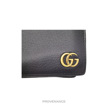 🔴 Gucci GG Marmont Bifold Wallet - Black Leather