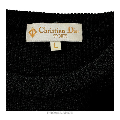 🔴 Christian Dior Sports Crewneck Wool Sweatshirt - Black L