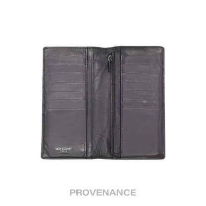 🔴 Saint Laurent Paris SLP Long Wallet - Black Calfskin Leather