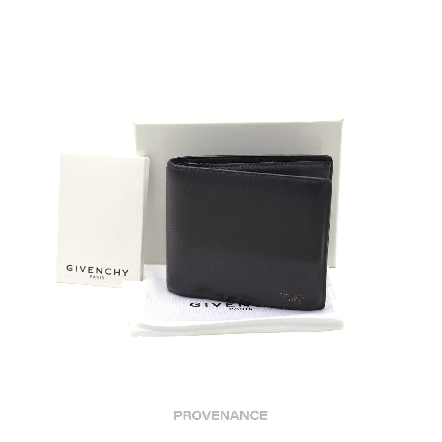 🔴 Givenchy Bifold Wallet - Black Grained Leather