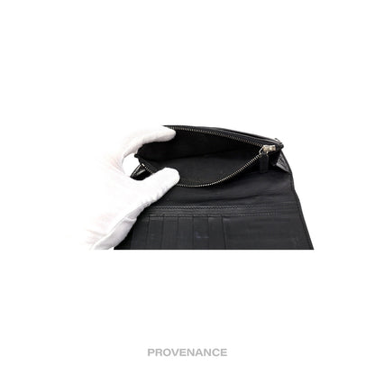 🔴 Saint Laurent Paris SLP Long Wallet - Black Croc Leather