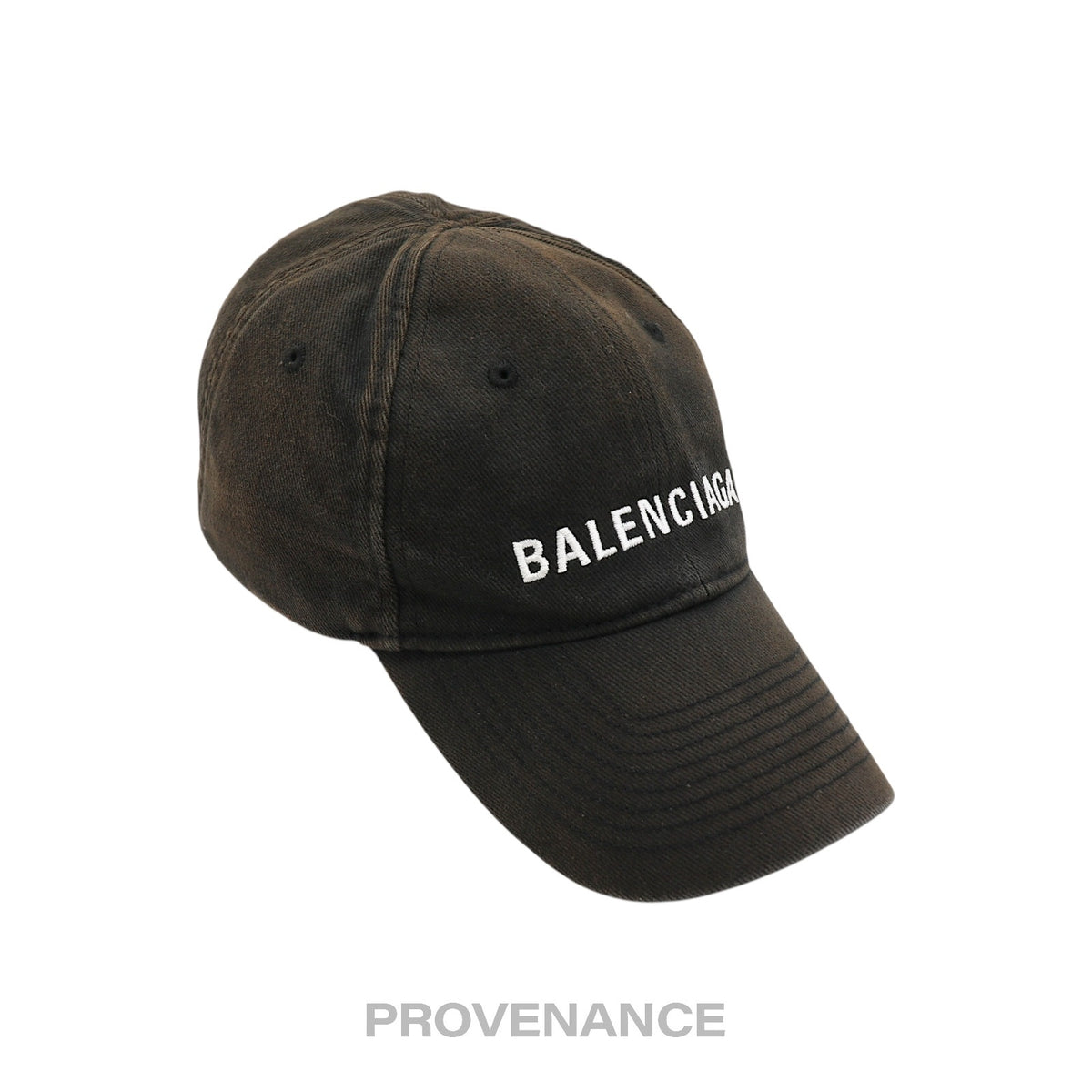 🔴  Balenciaga Embroidered Logo Cap - Archetype Washed Black