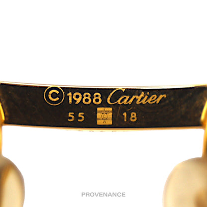 🔴 Cartier Brillant Diamond Vintage Sunglasses - Gold Brown