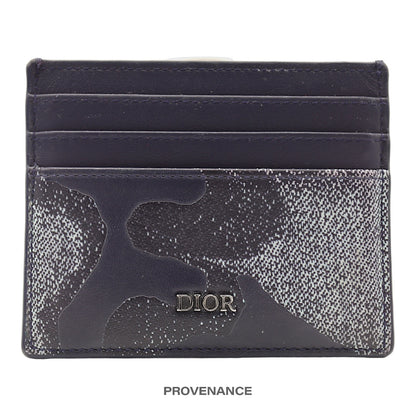 🔴 Dior x Peter Doig Card Wallet - Blue Denim Camouflage