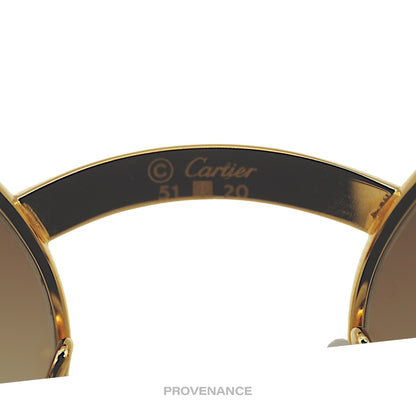 🔴 Cartier Giverny Sunglasses - Bubinga Gold Trinity Brown