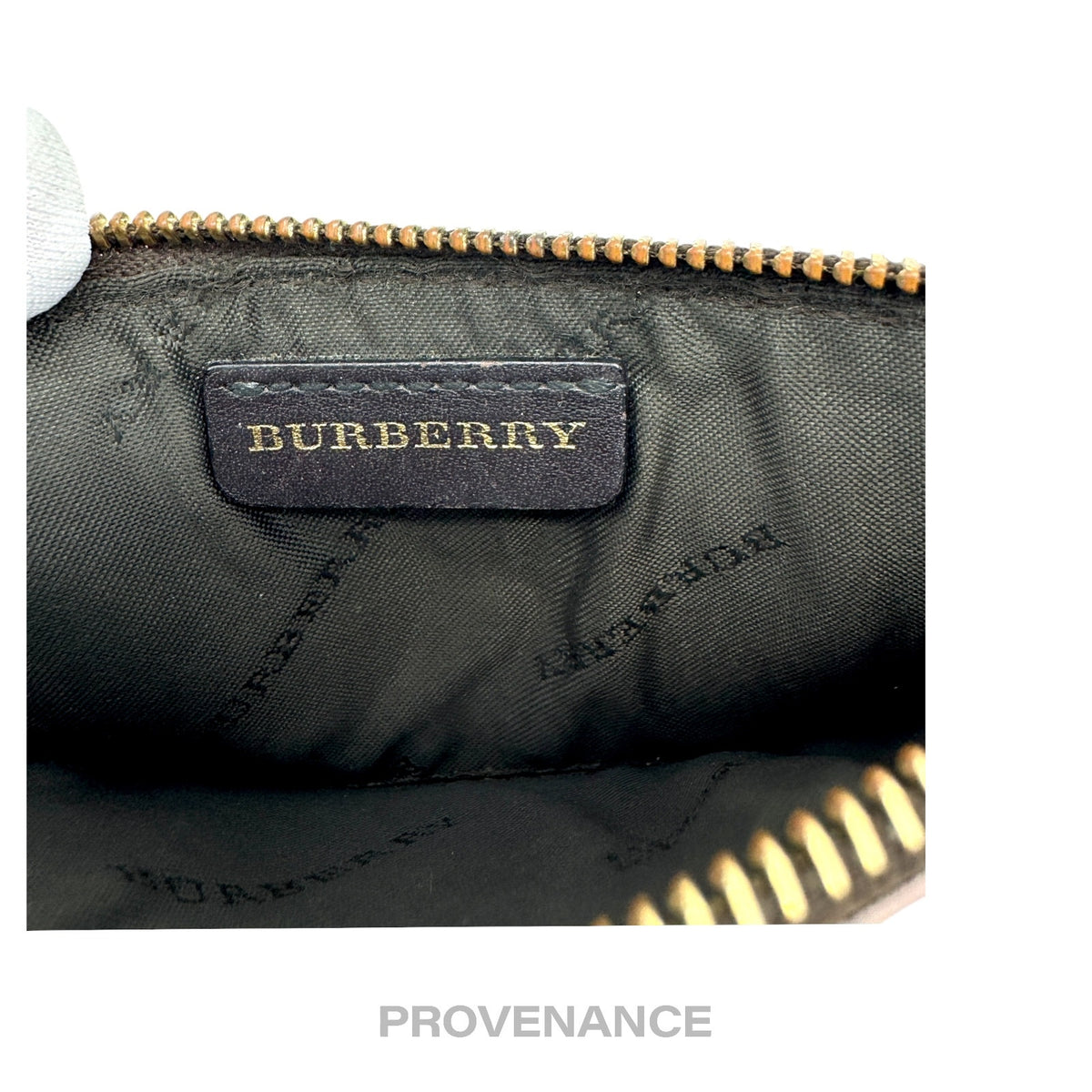 🔴 Burberry Zip Pouch - Haymarket Check Chocolate Brown