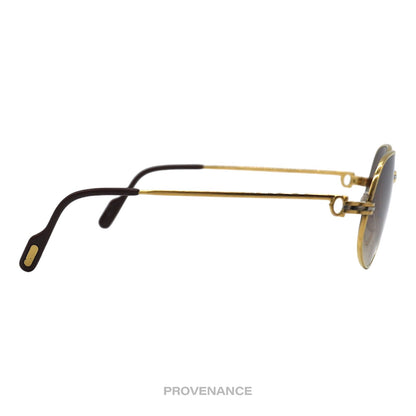 🔴 Cartier Panthere MM Sunglasses - Gold Brown 56