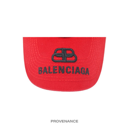 🔴 Balenciaga BB Embroidered Logo Cap - Red Black