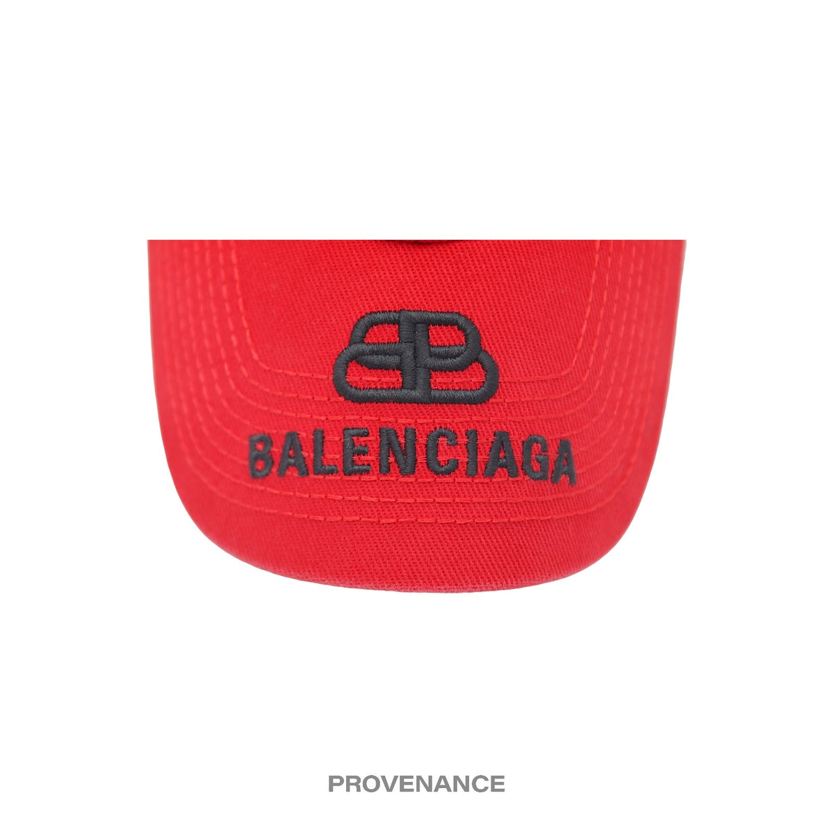 🔴 Balenciaga BB Embroidered Logo Cap - Red Black