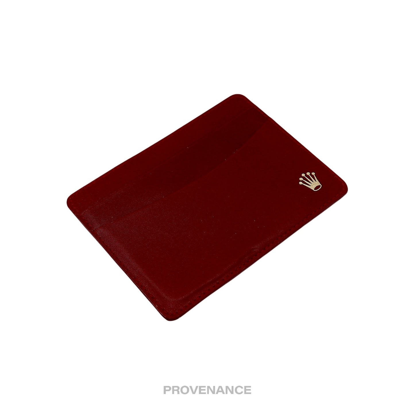 🔴 Rolex Card Holder Wallet - Red Leather