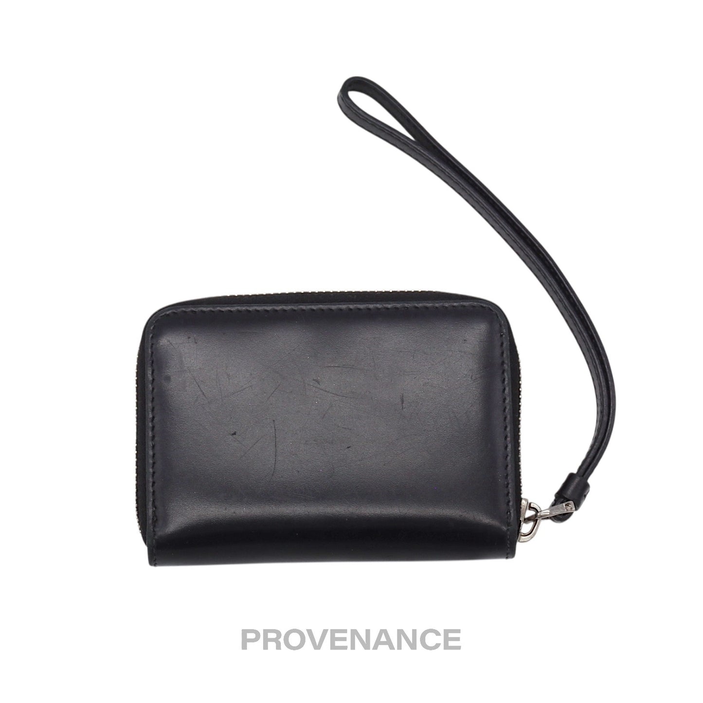 🔴 Givenchy Star Zip Card Wallet - Black Leather