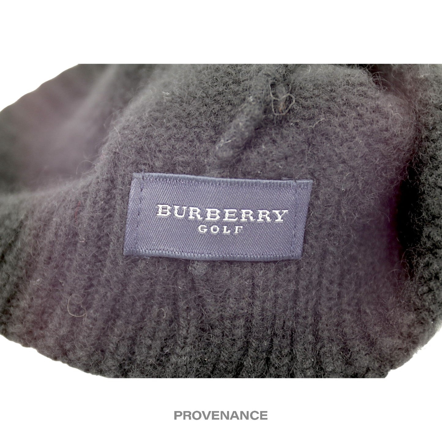 🔴 Burberry Golf Logo Beanie Cap - Black Cashmere