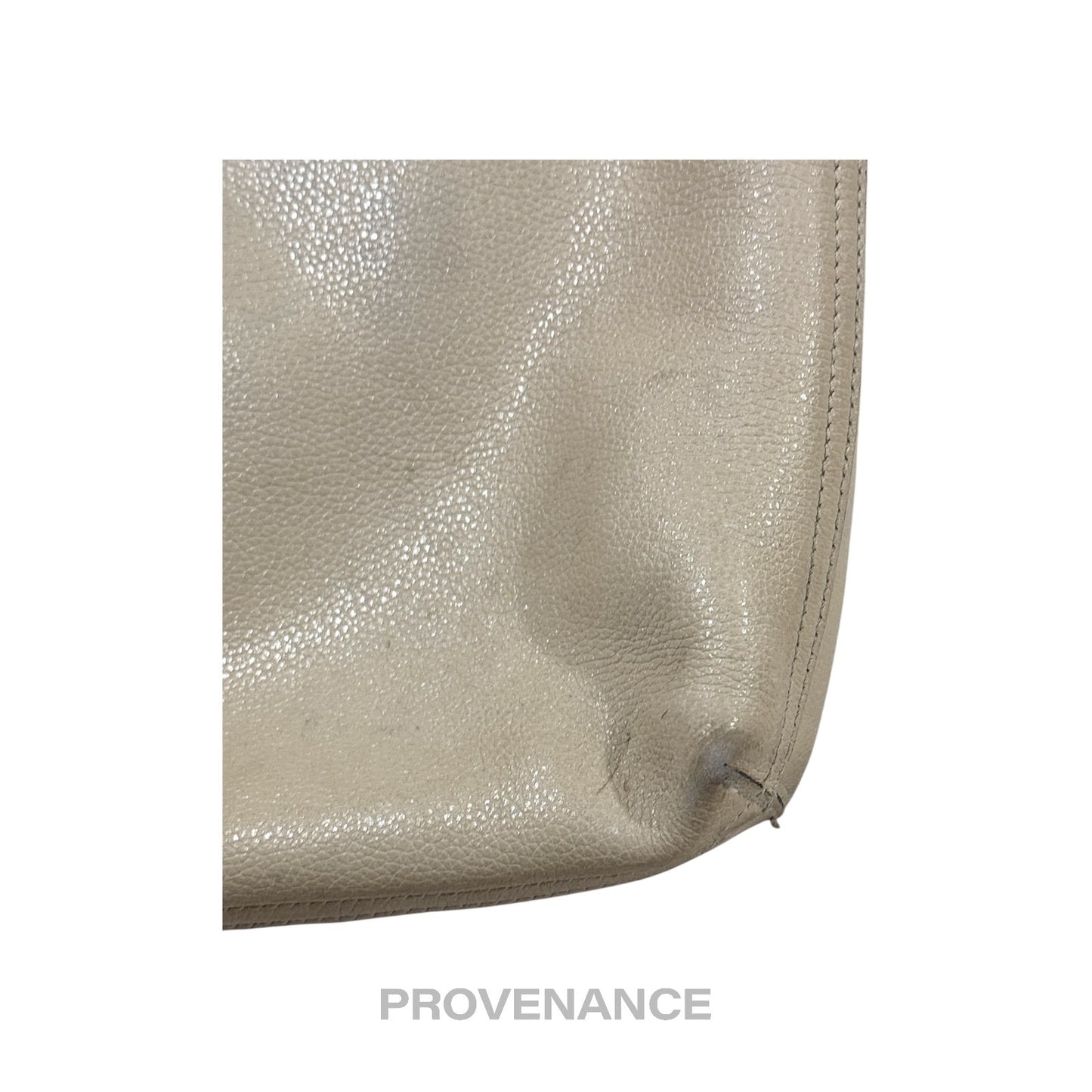 🔴 Gucci GG Vintage Logo Tote Bag - Off-White Leather
