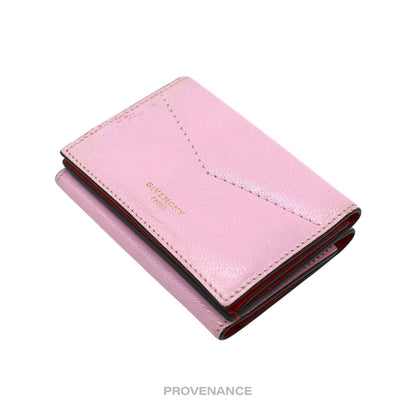 🔴 Givenchy Trifold Wallet - Two Tone Pink Red Leather