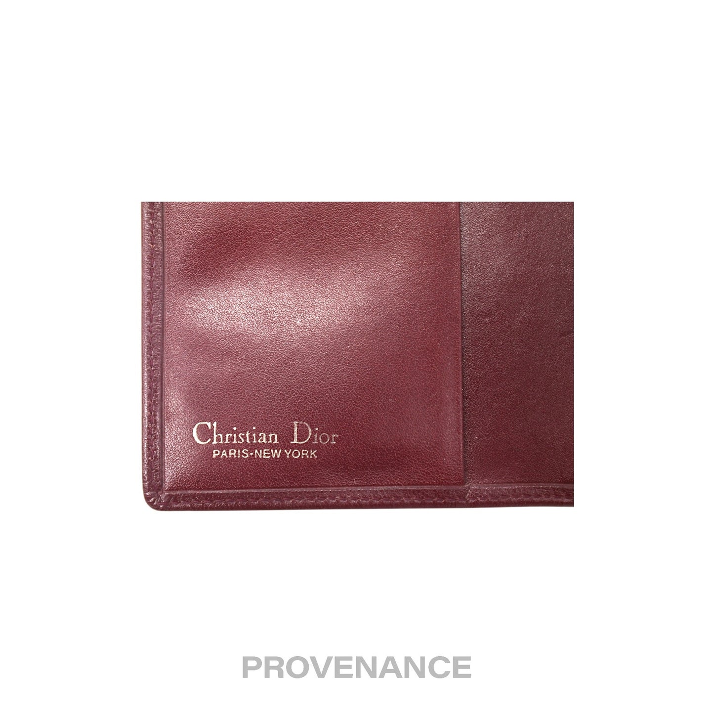 🔴 Christian Dior Bifold Wallet - Burgundy Calfskin Leather