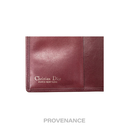 🔴 Christian Dior Bifold Wallet - Burgundy Calfskin Leather