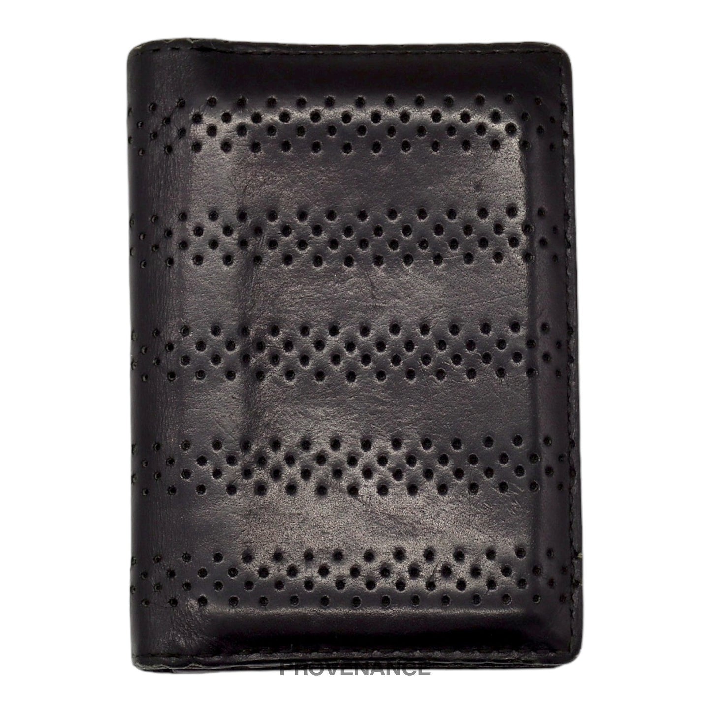 🔴 Dior Pocket Organizer Wallet - Perforated Black Leather