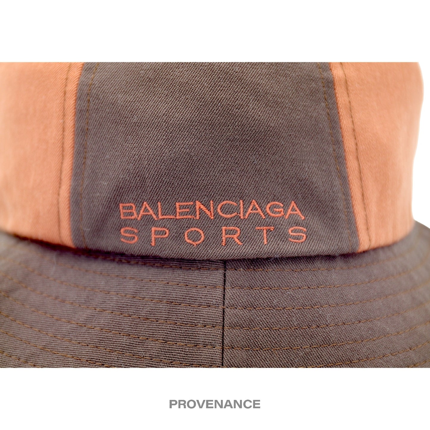 🔴 Balenciaga Sports Bucket Hat - Brown Orange Patchwork