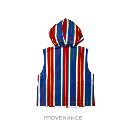 🔴 Balenciaga Golf Hoodie Vest - Striped Red Blue M