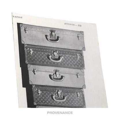 🔴 Louis Vuitton Antique Vintage Newsprint Ad - Trunks Stack