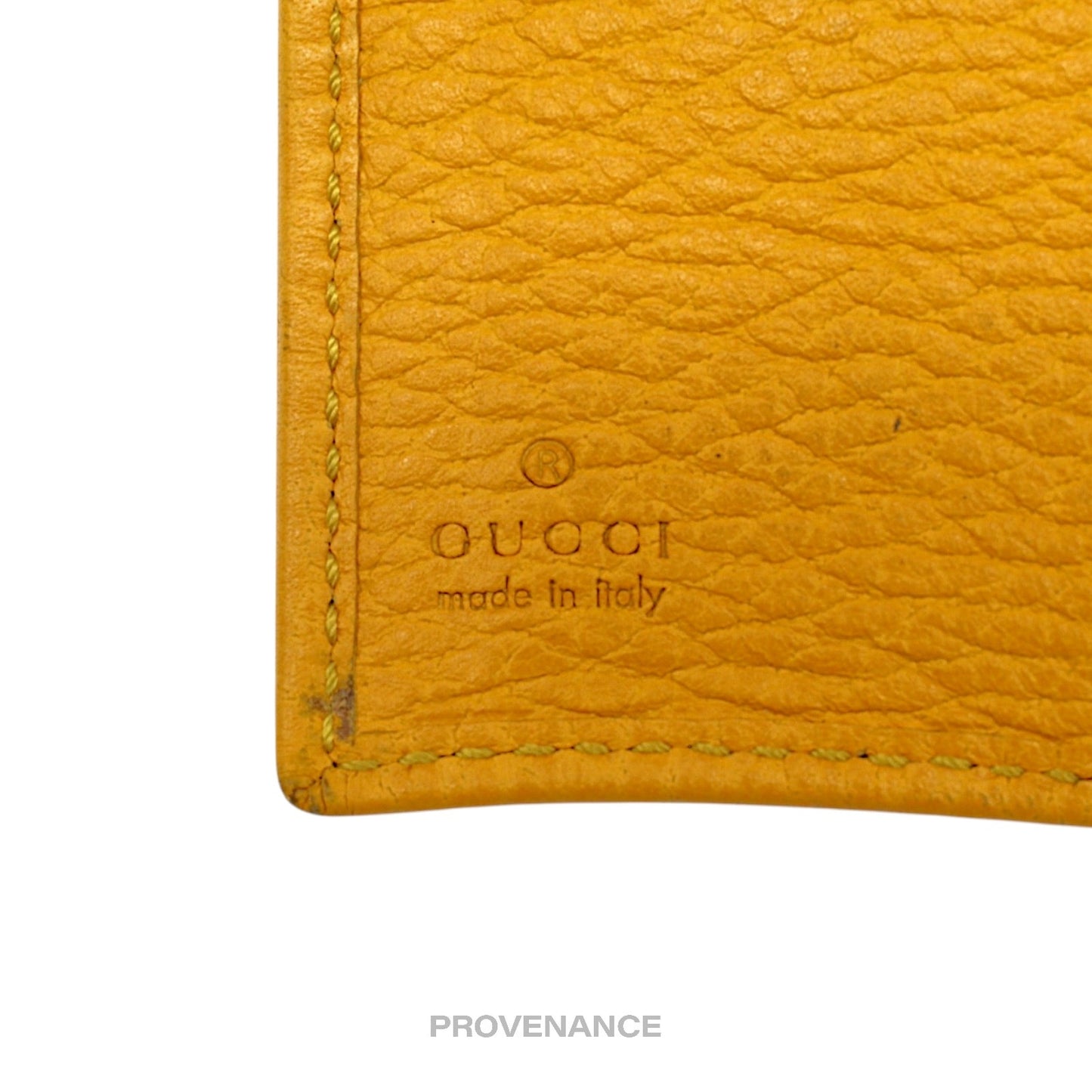 🔴 Gucci MII Pocket Organizer Wallet - Yellow Tumbled Leather