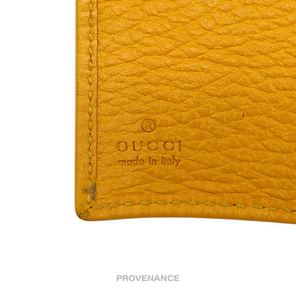 🔴 Gucci MII Pocket Organizer Wallet - Yellow Tumbled Leather