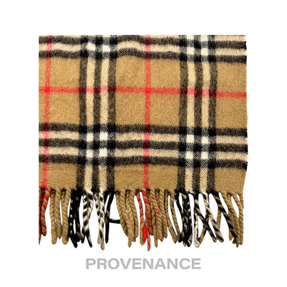 🔴 Vintage Burberrys Scarf Nova Check 100% Cashmere Camel