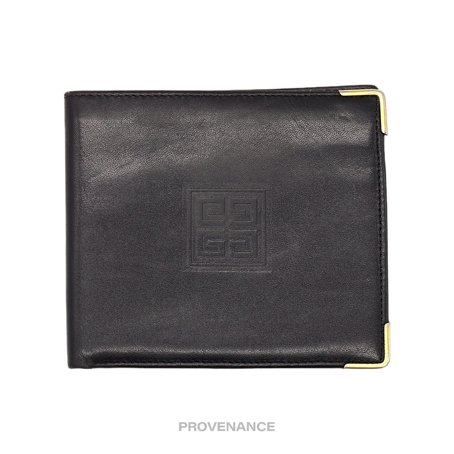 🔴 Givenchy 4CC Logo Bifold Wallet - Black Leather