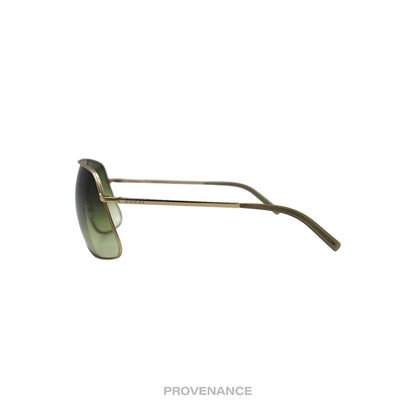 🔴 Gucci Extended Aviator Sunglasses - Brushed Gold