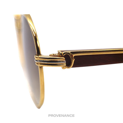 🔴 Cartier Bagatelle Wood Sunglasses- Brown