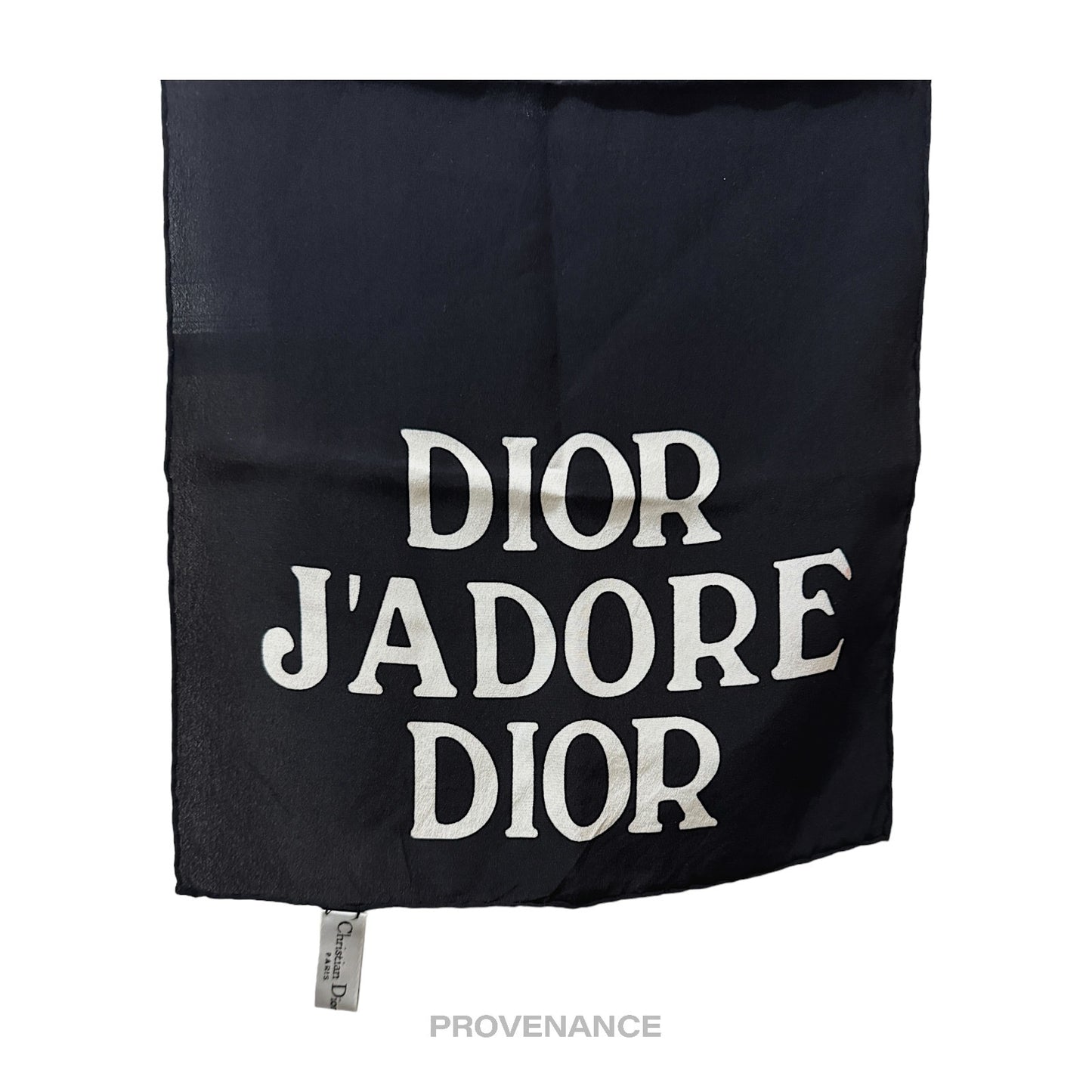 🔴 Christian Dior "J'ADORE DIOR" Silk Scarf - Black 100