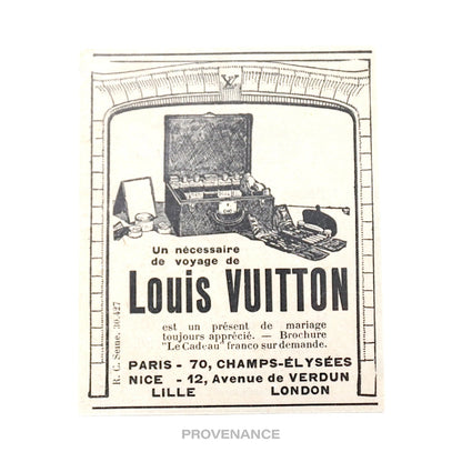 🔴 Louis Vuitton Antique Vintage Newsprint Ad - Travel Kit