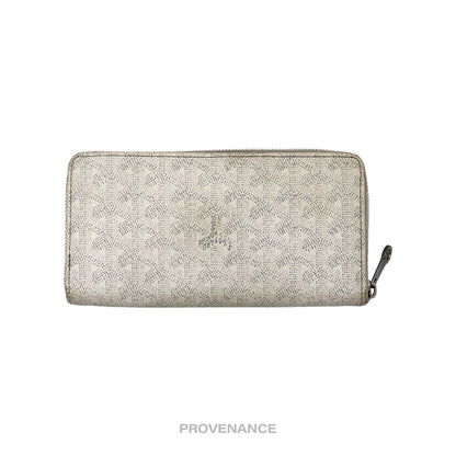 🔴 Goyard Matignon Zipped Wallet - White Goyardine